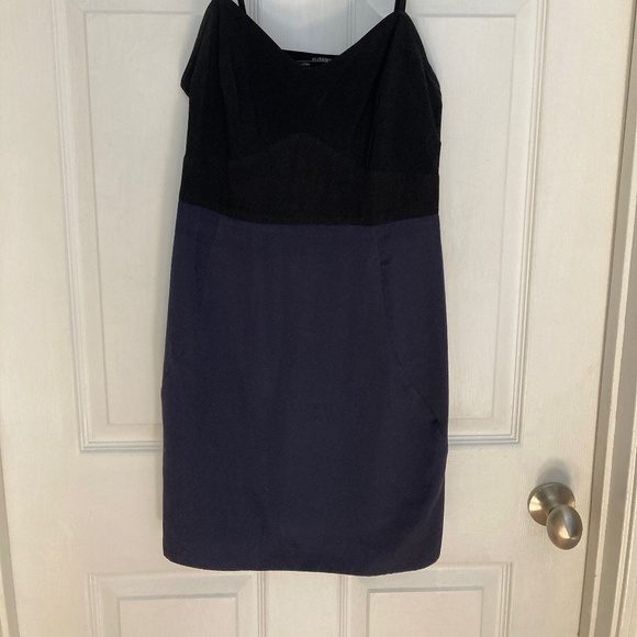 All Saints Block Slip Dress Fitted Blue and Black Size US 6 - Picture 6 of 6